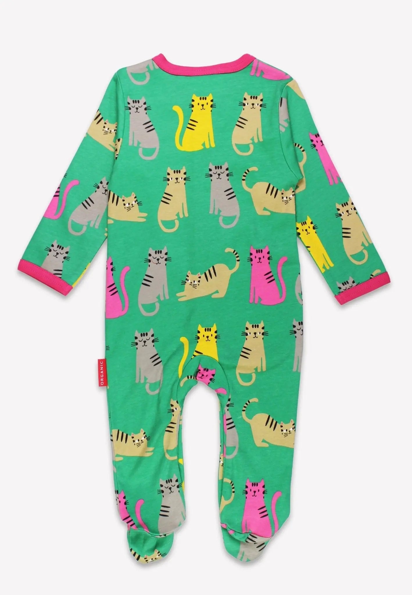 Organic Kitten Print Sleepsuit Toby Tiger