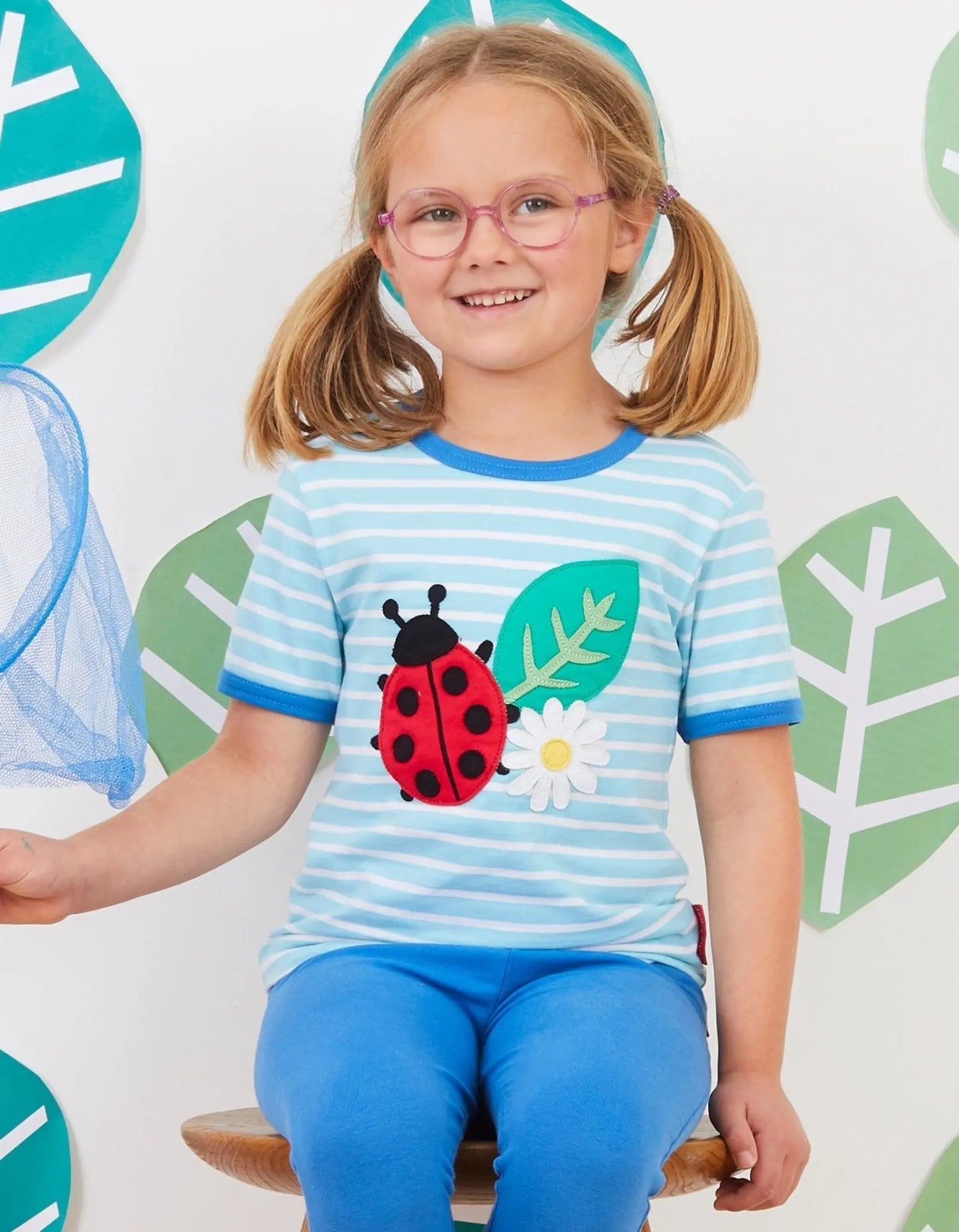 Organic Ladybird Applique Short-Sleeved T-Shirt Toby Tiger