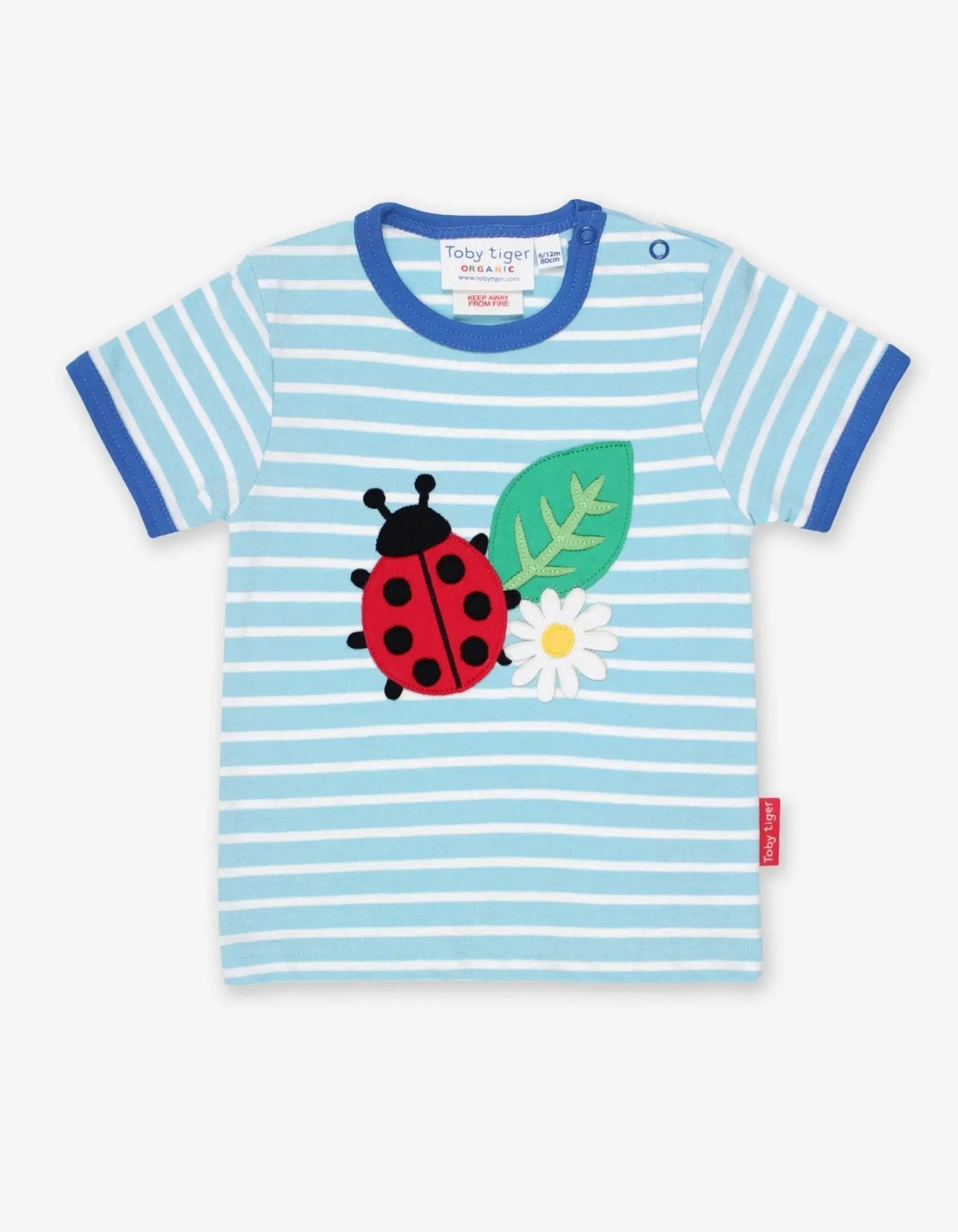 Organic Ladybird Applique Short-Sleeved T-Shirt Toby Tiger