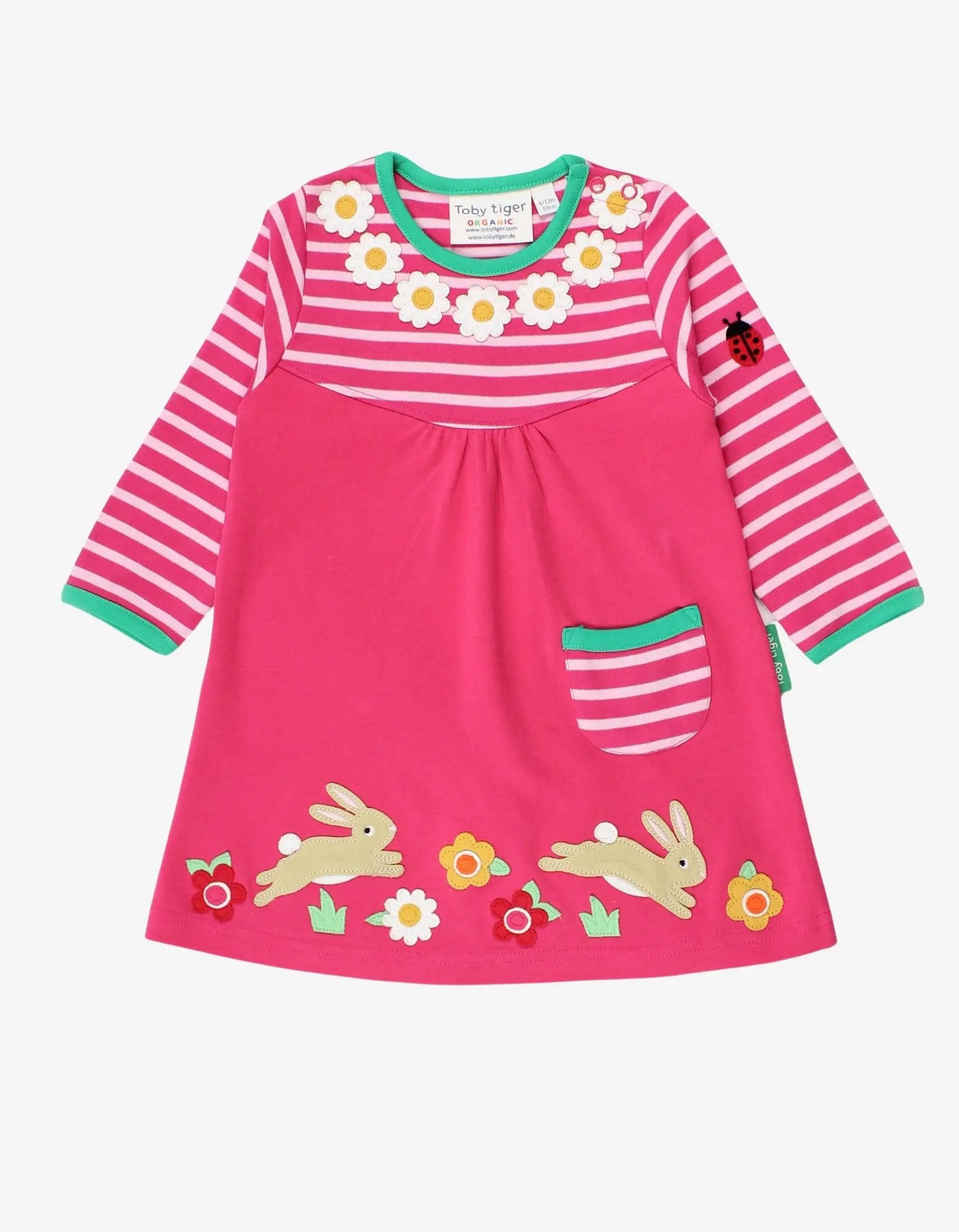 Organic Leaping Bunny Applique T-Shirt Dress Toby Tiger