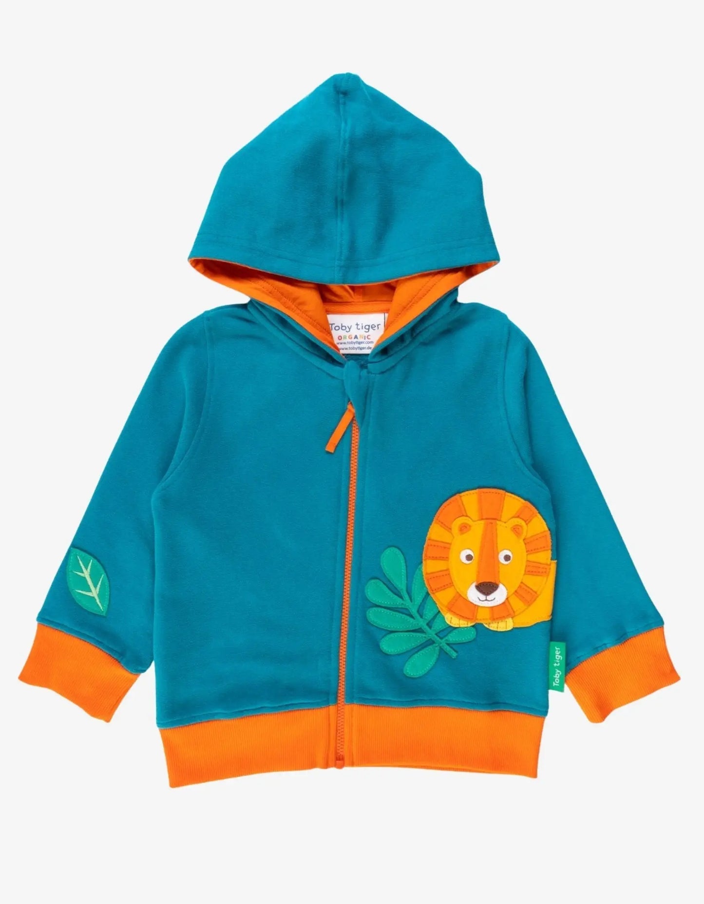 Organic Lion Applique Hoodie Toby Tiger