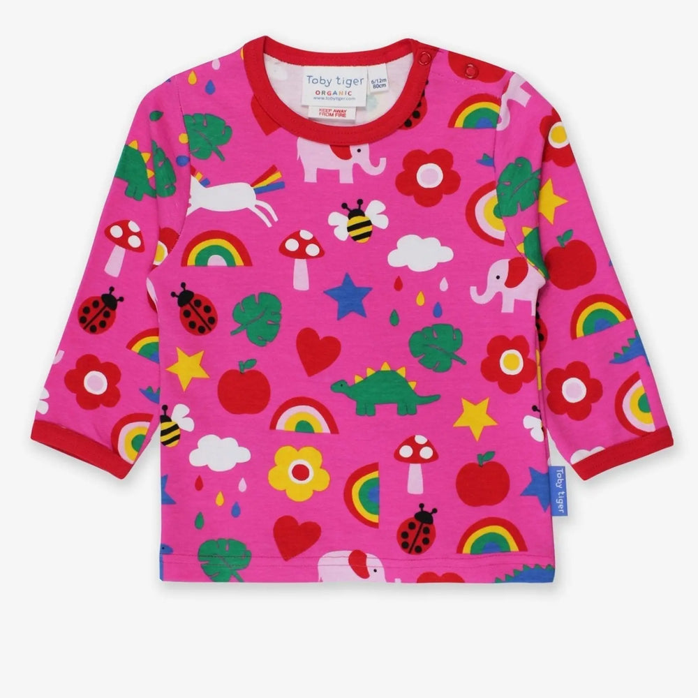 Organic Magical Mix-Up Print Long-Sleeved T-Shirt Toby Tiger