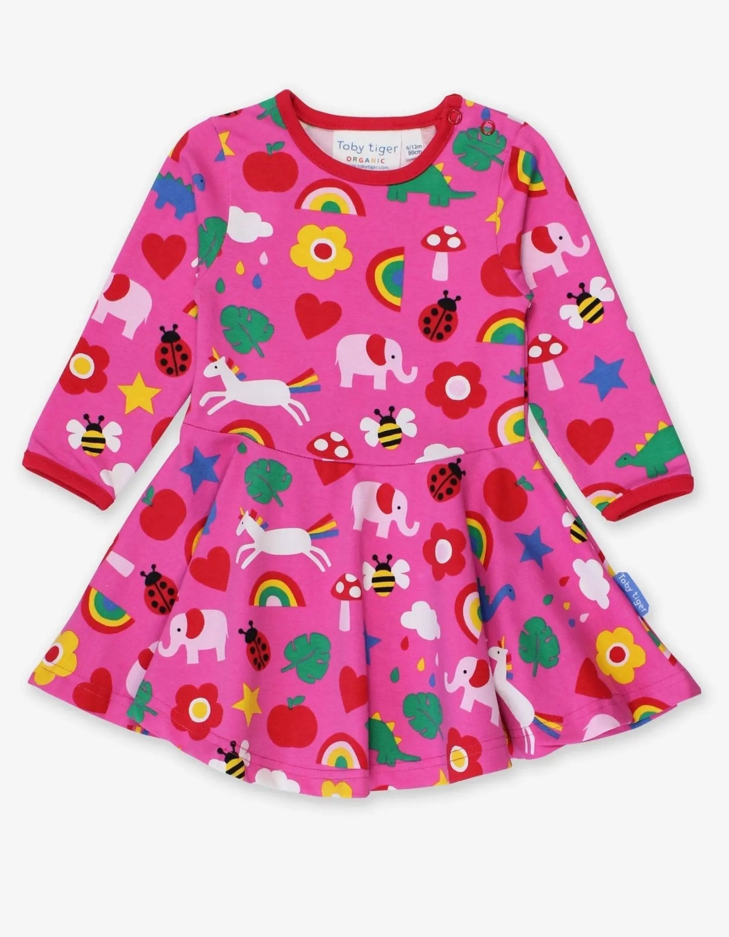 Organic Magical Mix-Up Print Skater Dress Toby Tiger