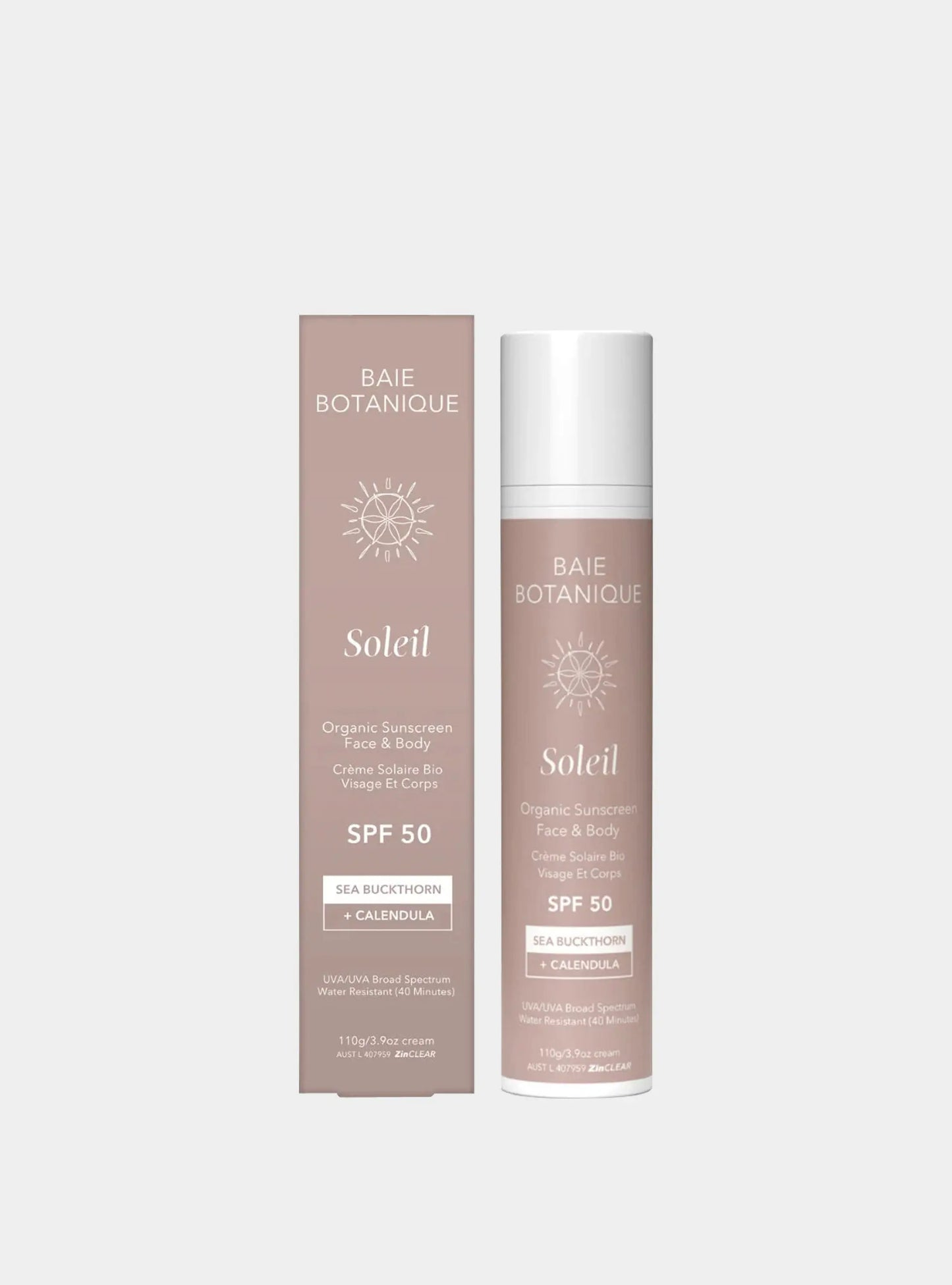 Organic Mineral Face and Body Sunscreen SPF 50 Baie Botanique