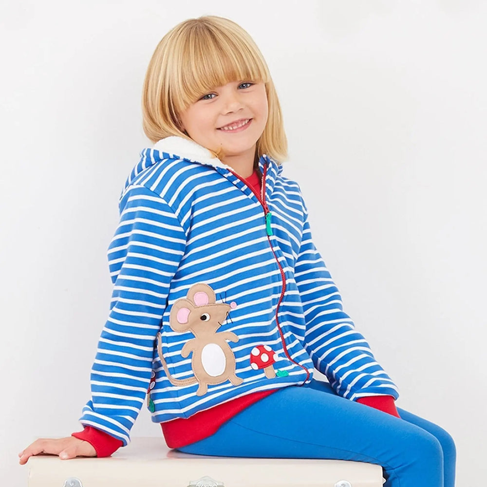 Organic Mouse and Mushroom Applique Hoodie Toby Tiger