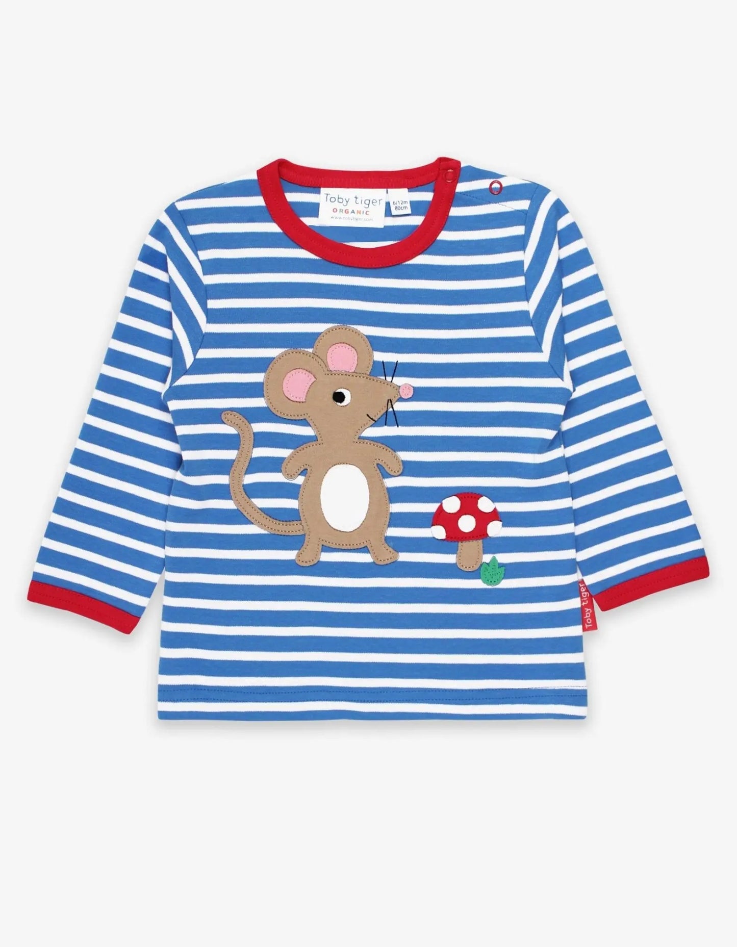 Organic Mouse and Mushroom Applique Long-Sleeved T-Shirt Toby Tiger