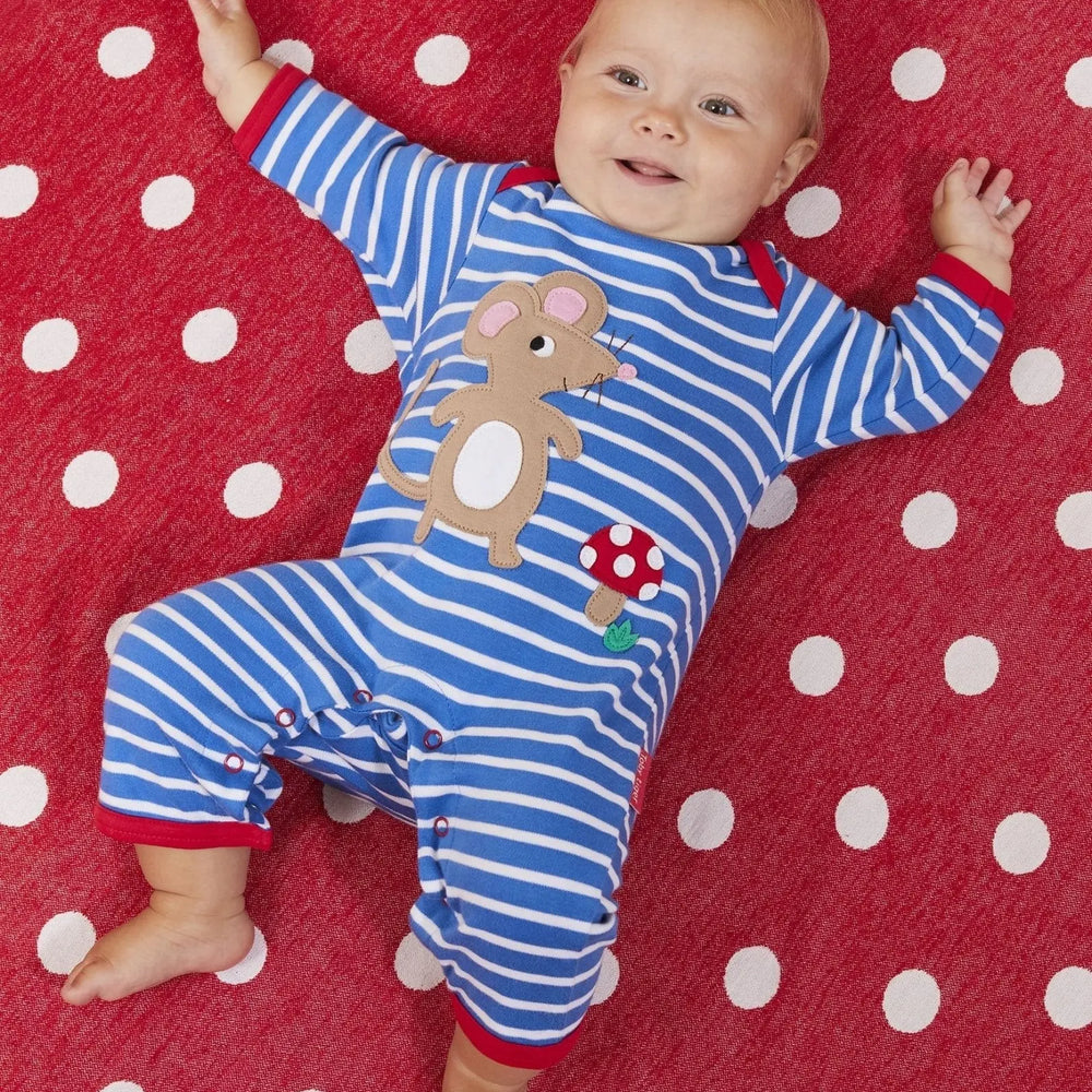 Organic Mouse and Mushroom Applique Sleepsuit Toby Tiger