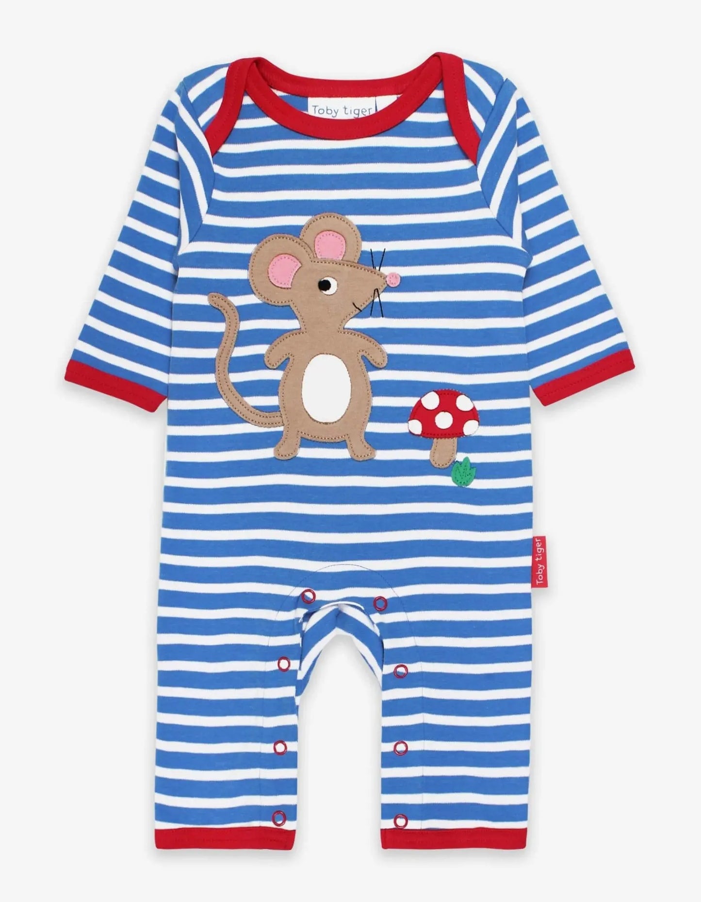 Organic Mouse and Mushroom Applique Sleepsuit Toby Tiger