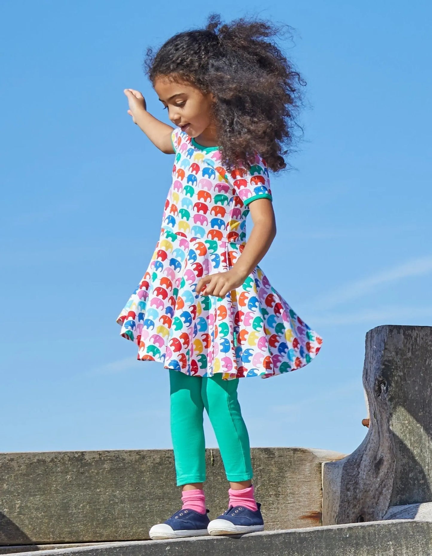 Organic Multi Elly Print Skater Dress Toby Tiger