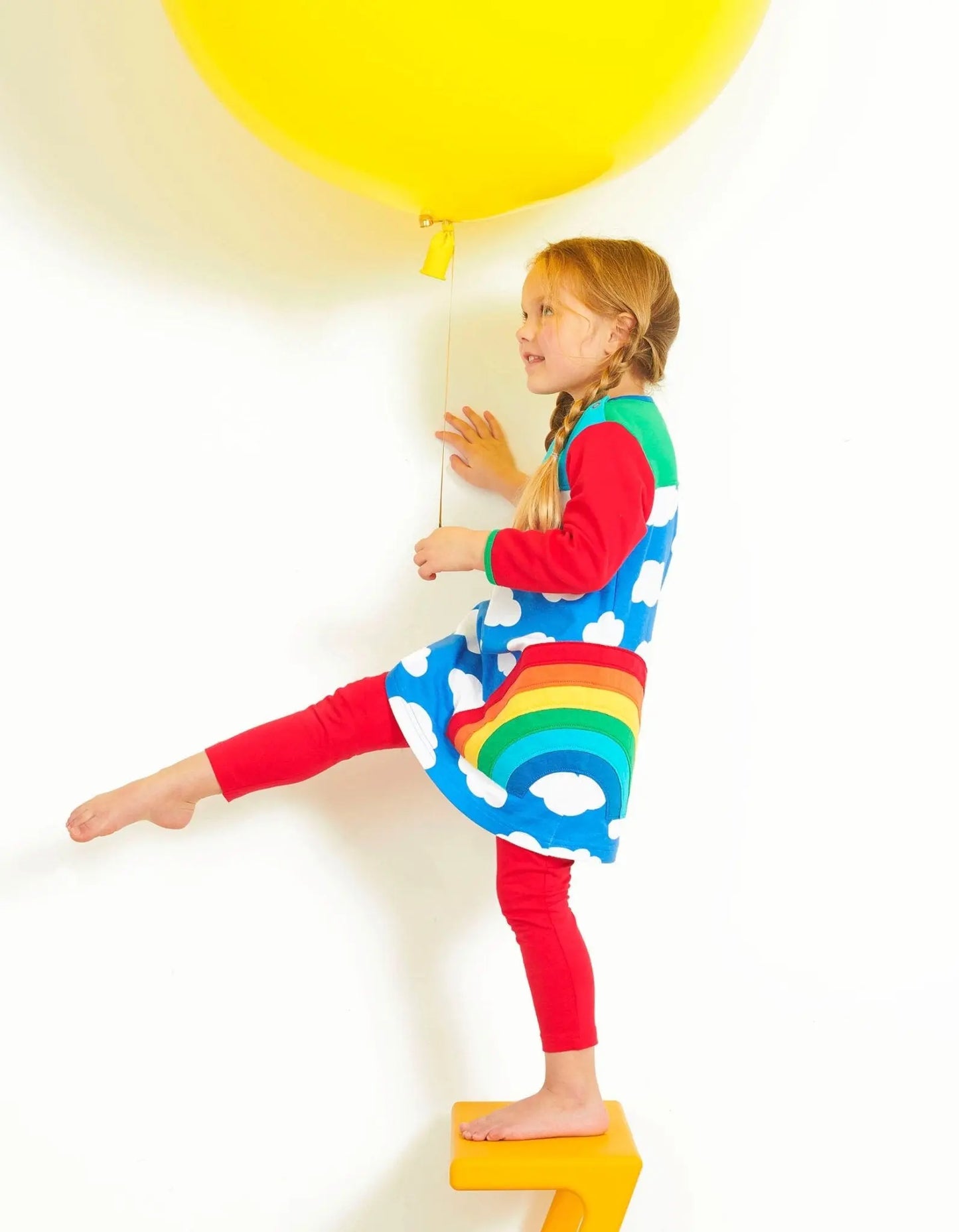 Organic Multi Rainbow Applique Dress Toby Tiger