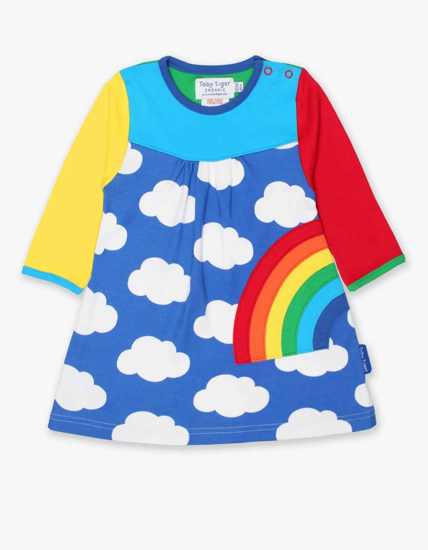 Organic Multi Rainbow Applique Dress Toby Tiger
