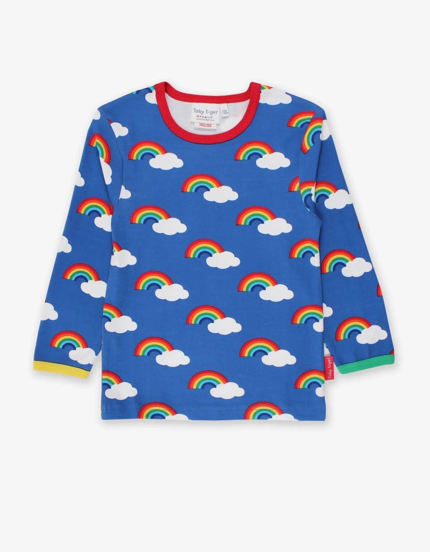 Organic Multi Rainbow Print Long-Sleeved T-Shirt Toby Tiger