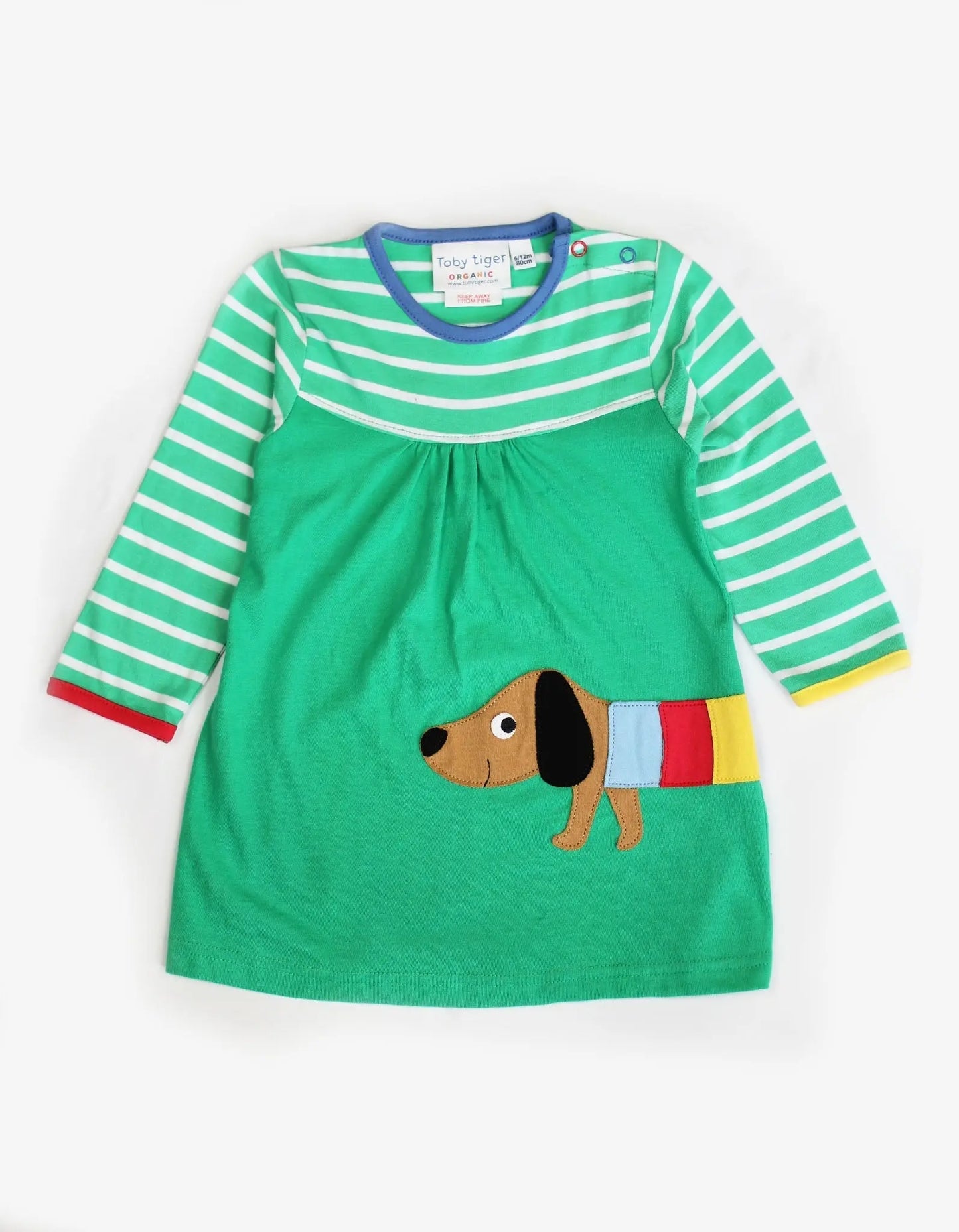 Organic Multi Sausage Dog Applique Dress Toby Tiger