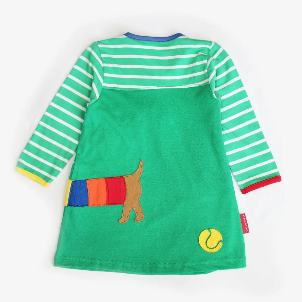 Organic Multi Sausage Dog Applique Dress Toby Tiger