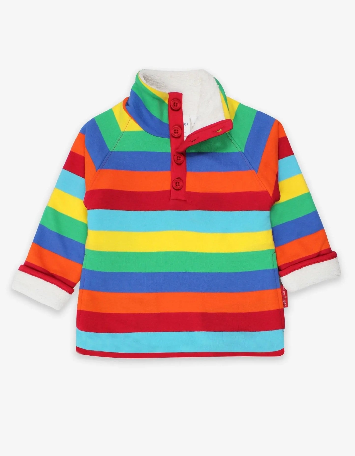 Organic Multi Stripe Cosy Fleece Sweatshirt Toby Tiger