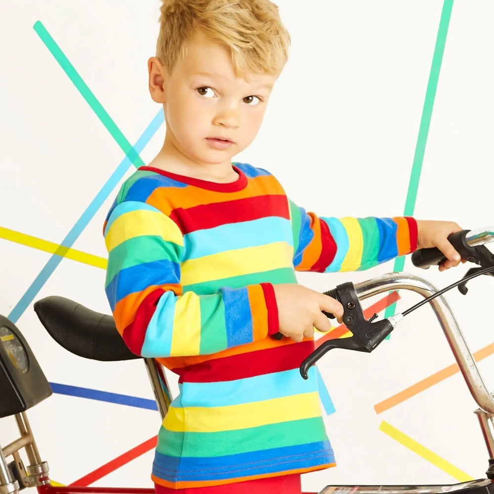 Organic Multi Stripe Long-Sleeved T-Shirt Toby Tiger