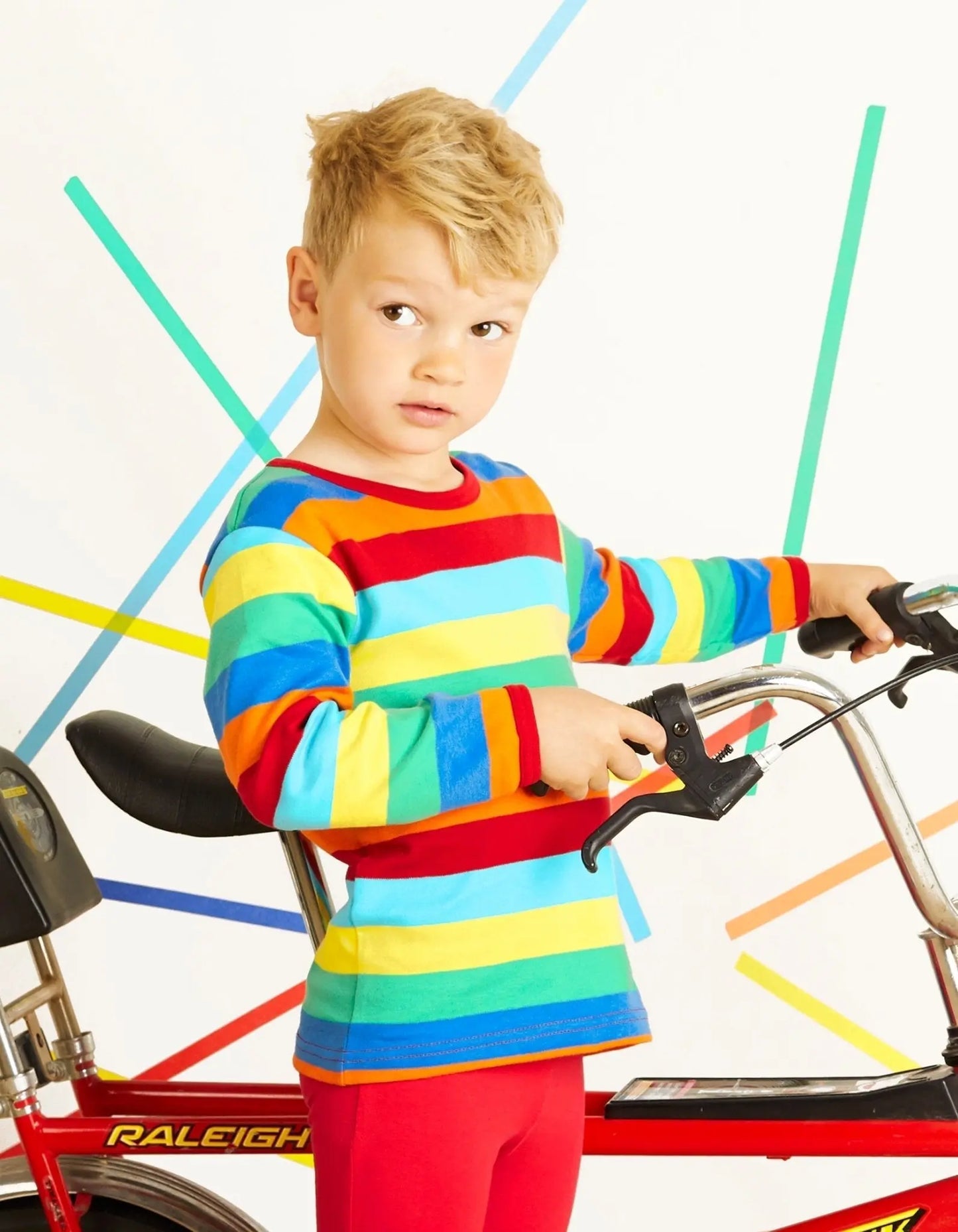 Organic Multi Stripe Long-Sleeved T-Shirt Toby Tiger