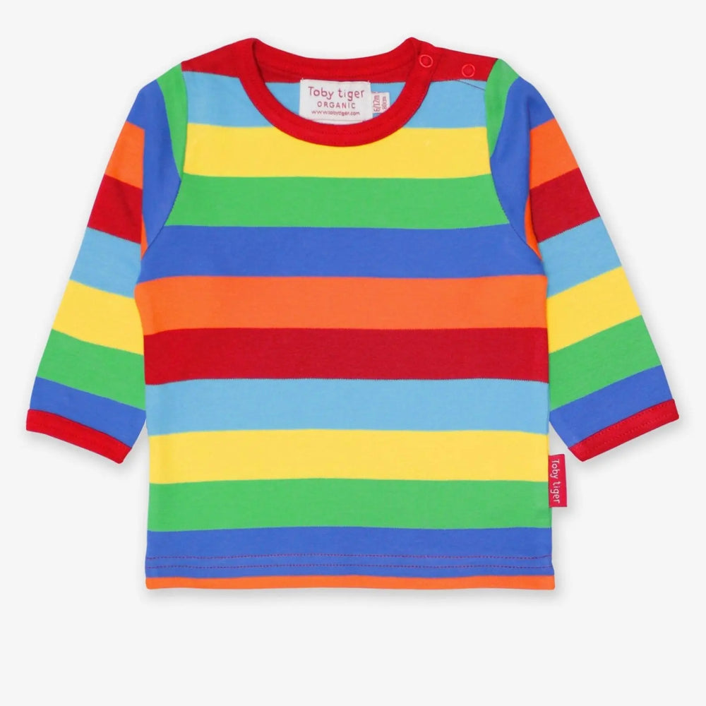Organic Multi Stripe Long-Sleeved T-Shirt Toby Tiger