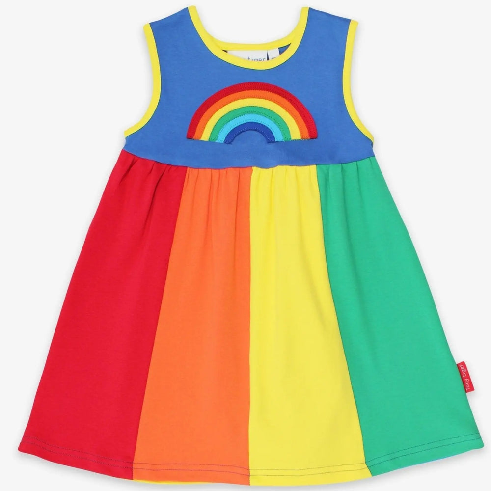 Organic Multi Stripe Pinafore Dress Toby Tiger