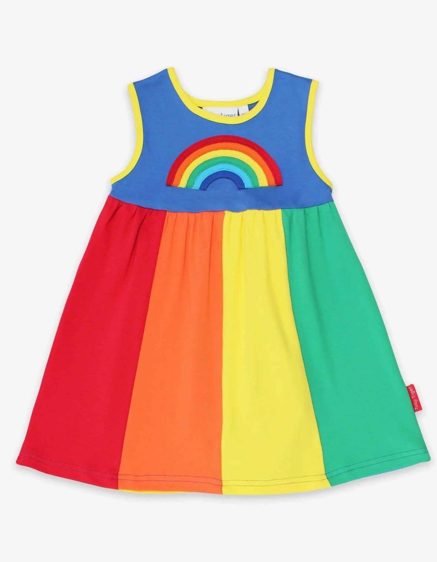 Organic Multi Stripe Pinafore Dress Toby Tiger