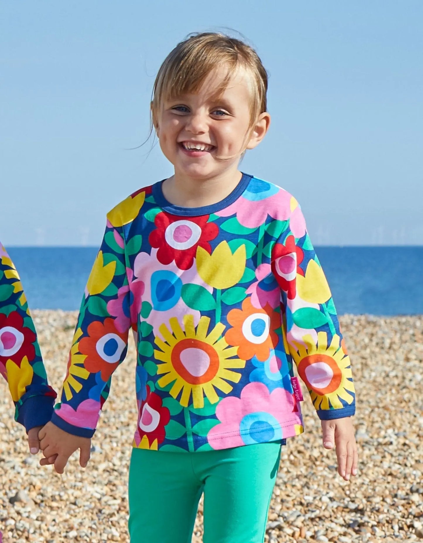 Organic Navy Flower Power Long-Sleeved T-Shirt Toby Tiger