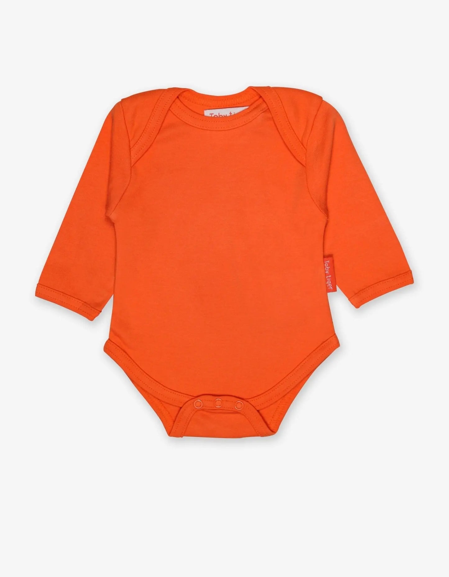 Organic Orange Basic Long-Sleeved Baby Bodysuit Toby Tiger