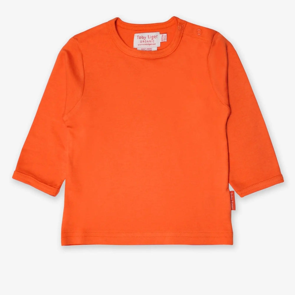 Organic Orange Basic Long-Sleeved T-Shirt Toby Tiger