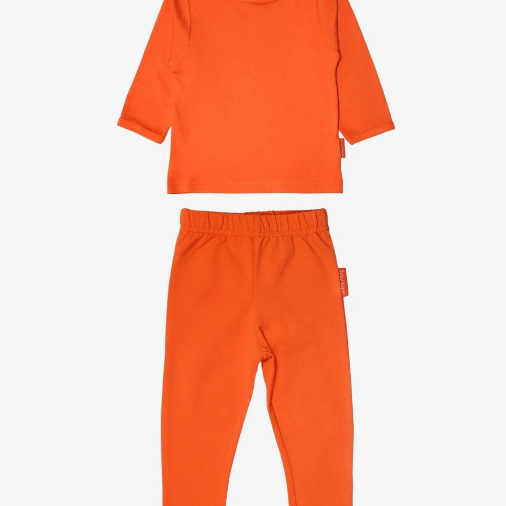 Organic Orange Basic Long-Sleeved T-Shirt & Leggings Bundle Toby Tiger