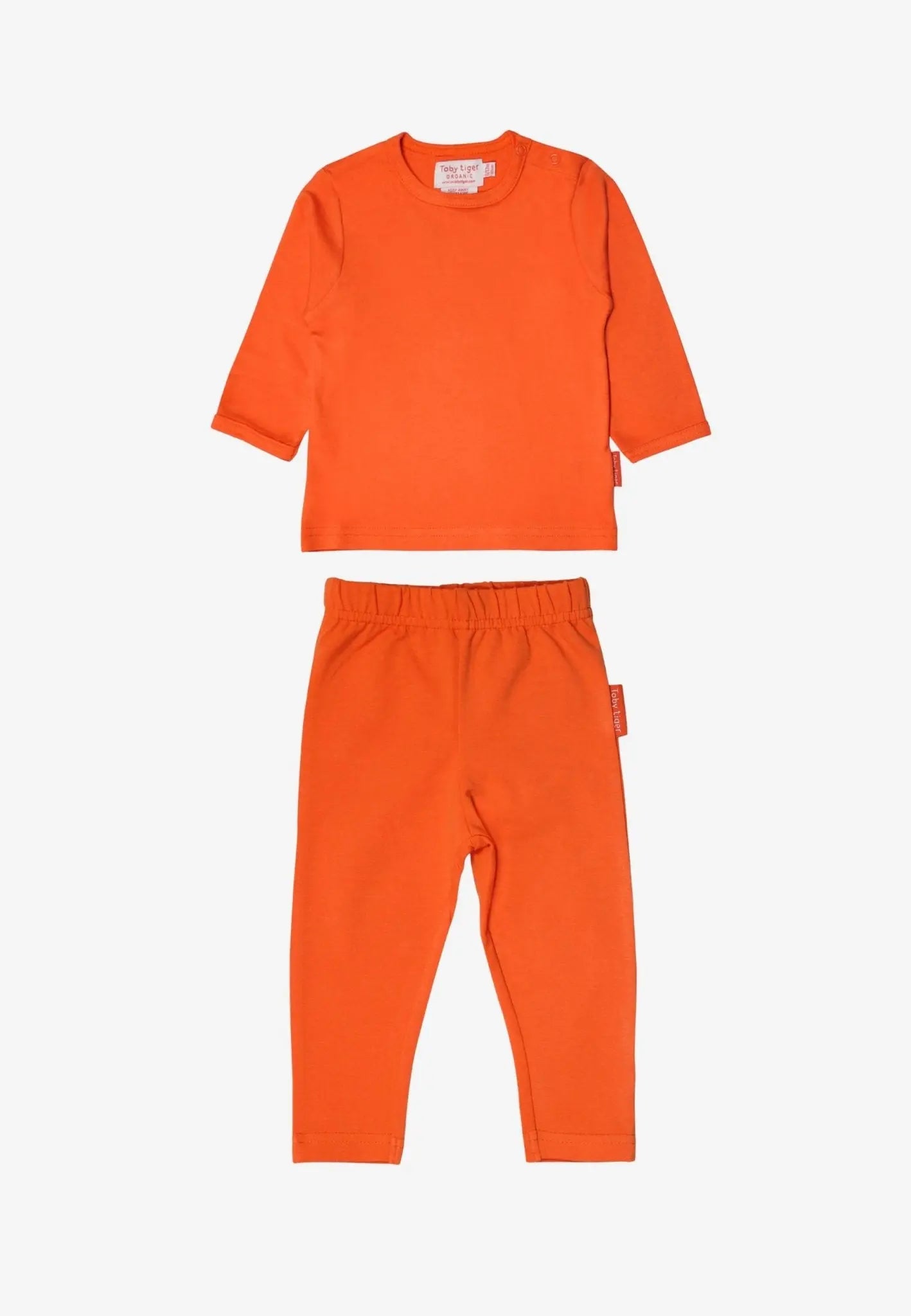 Organic Orange Basic Long-Sleeved T-Shirt & Leggings Bundle Toby Tiger