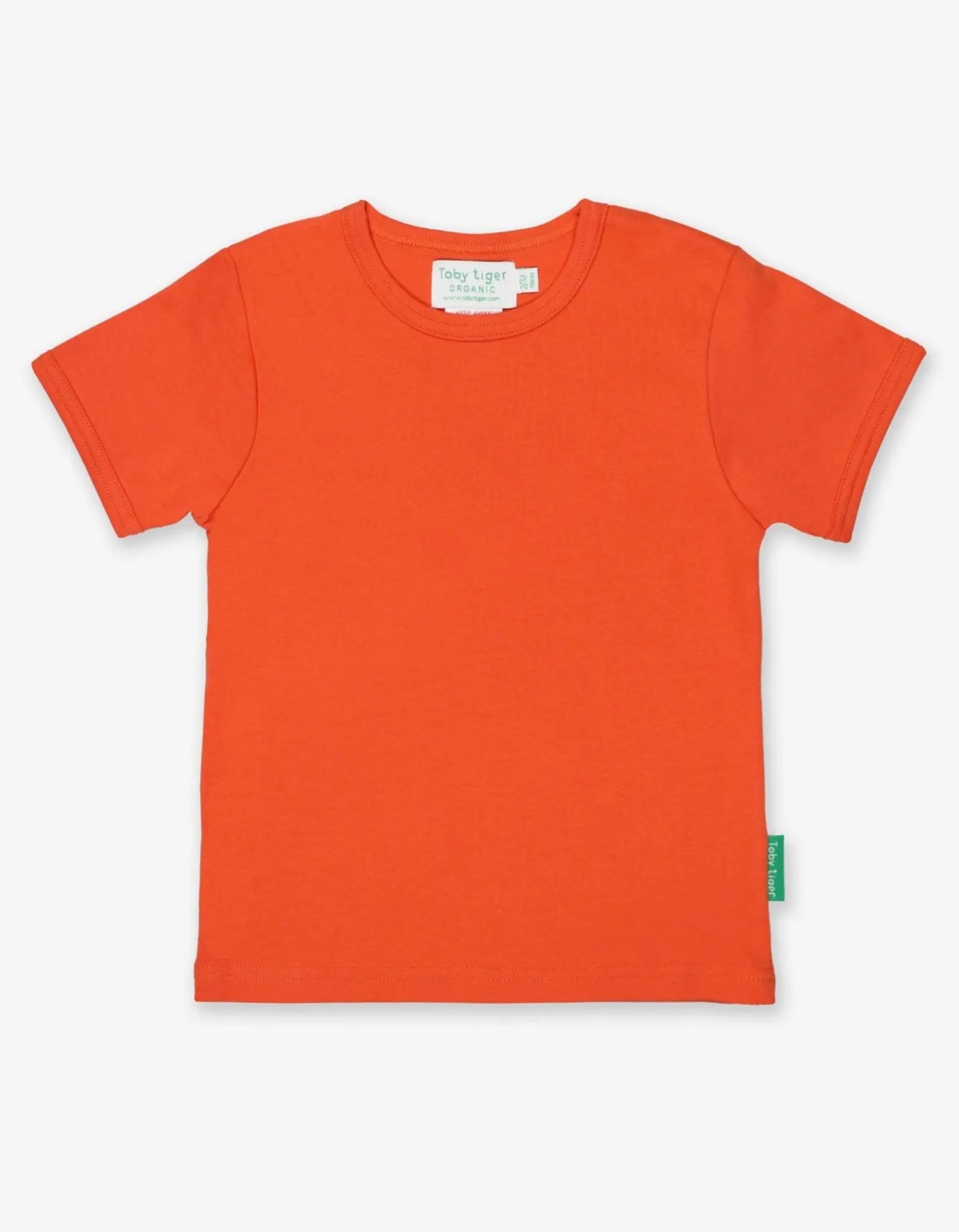 Organic Orange Basic Short-Sleeved T-Shirt Toby Tiger