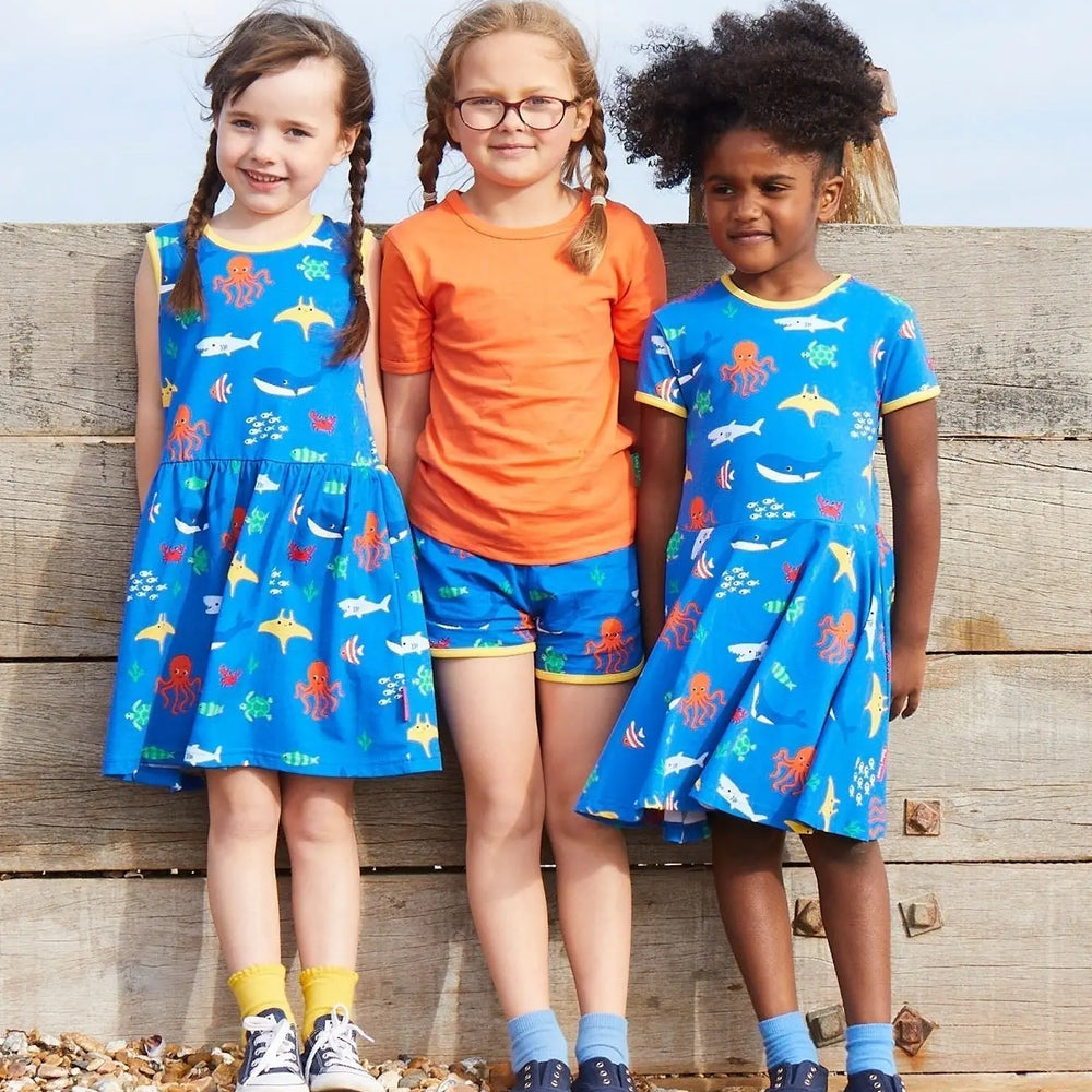 Organic Orange Basic Short-Sleeved T-Shirt Toby Tiger