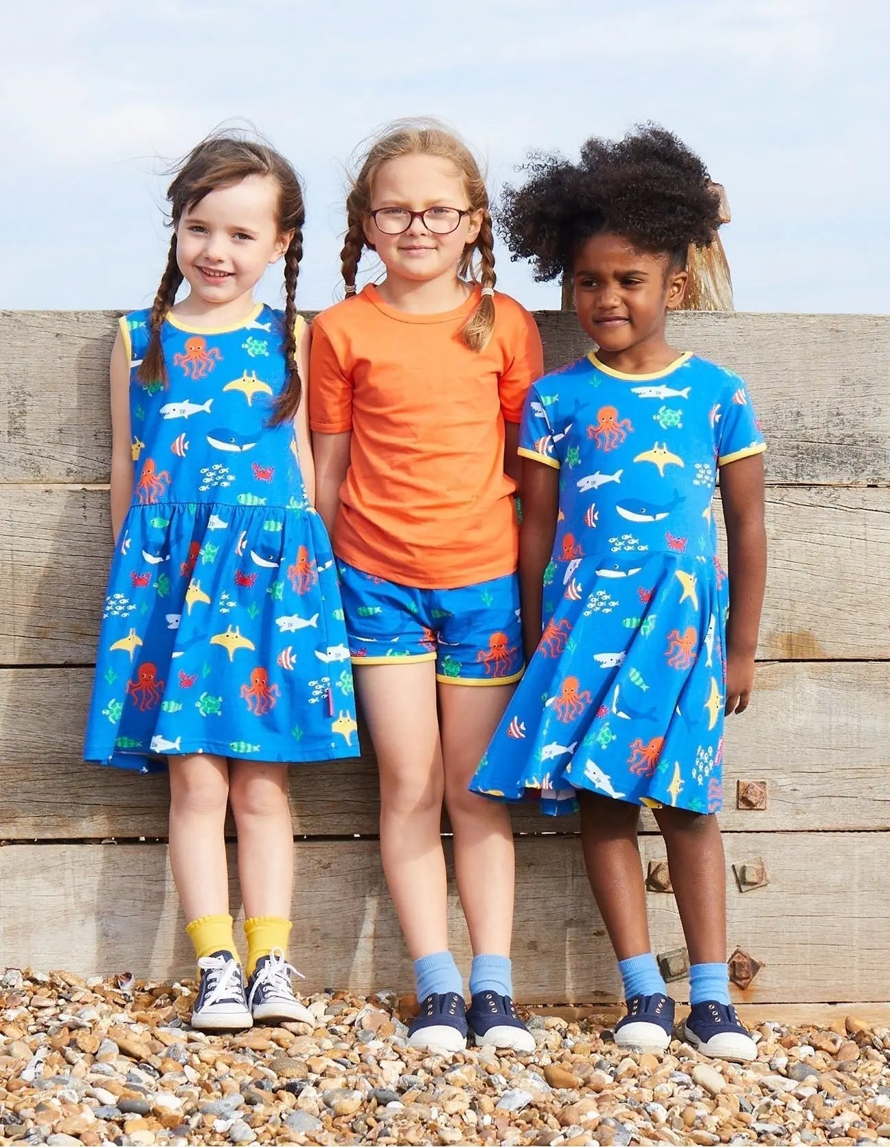 Organic Orange Basic Short-Sleeved T-Shirt Toby Tiger