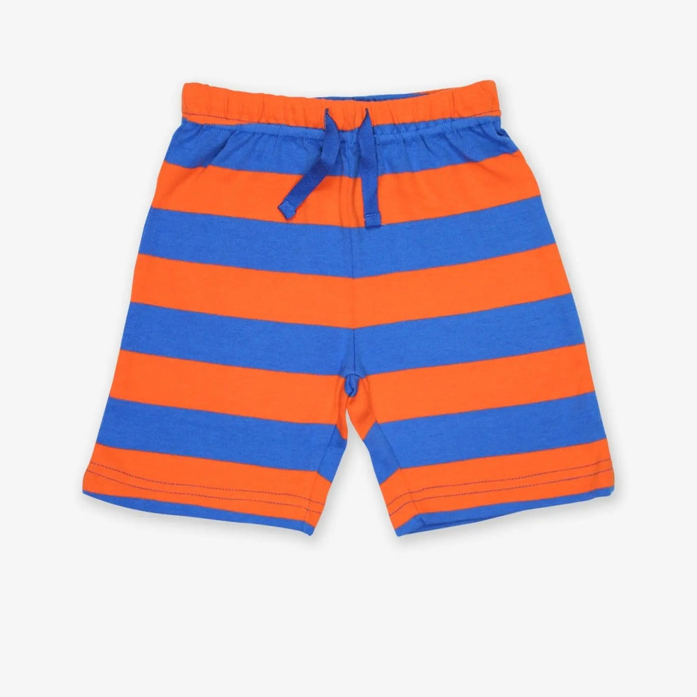 Organic Orange and Blue Stripe Shorts Toby Tiger
