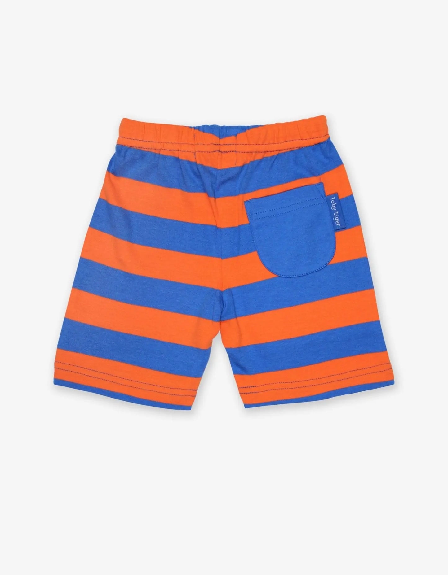 Organic Orange and Blue Stripe Shorts Toby Tiger