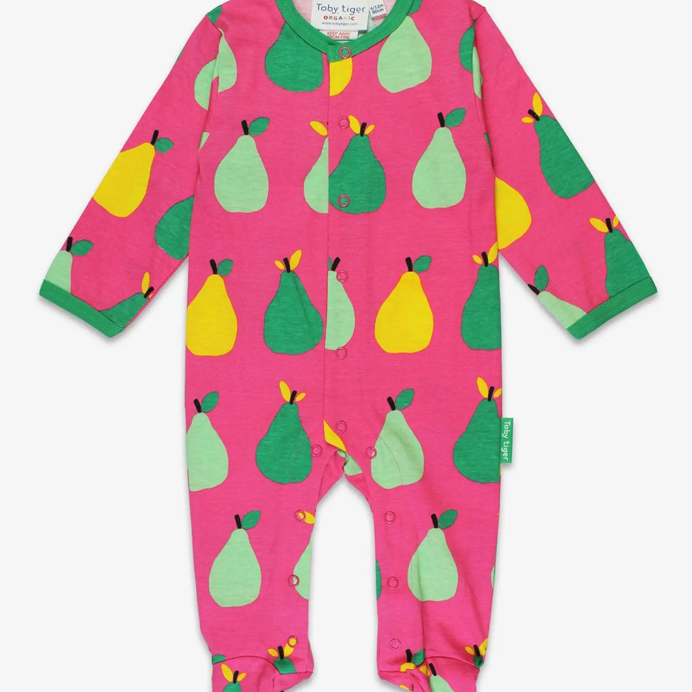 Organic Pear Print Babygrow Toby Tiger