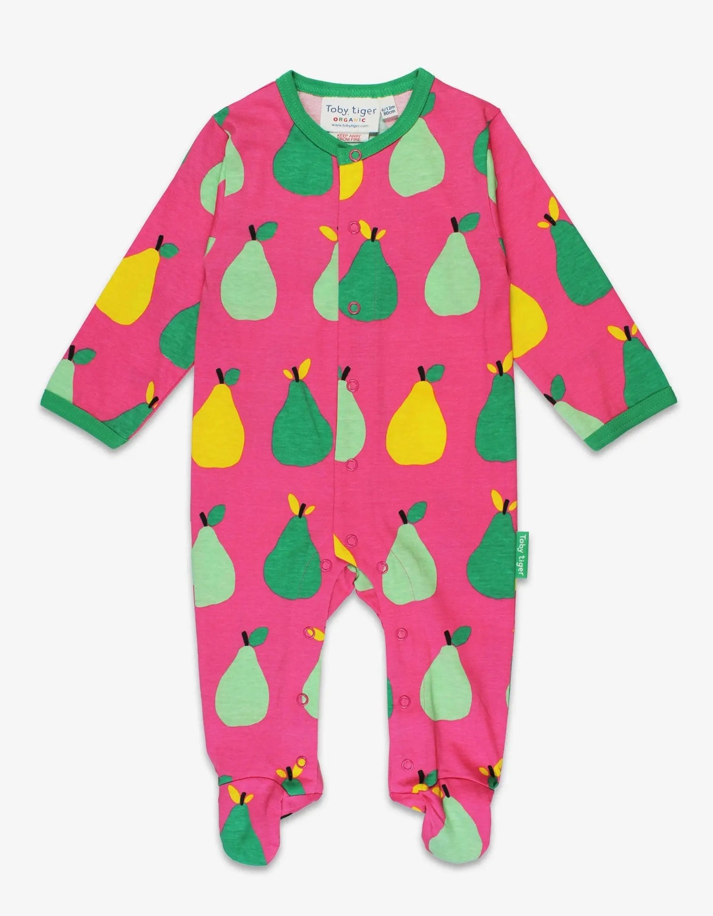 Organic Pear Print Babygrow Toby Tiger