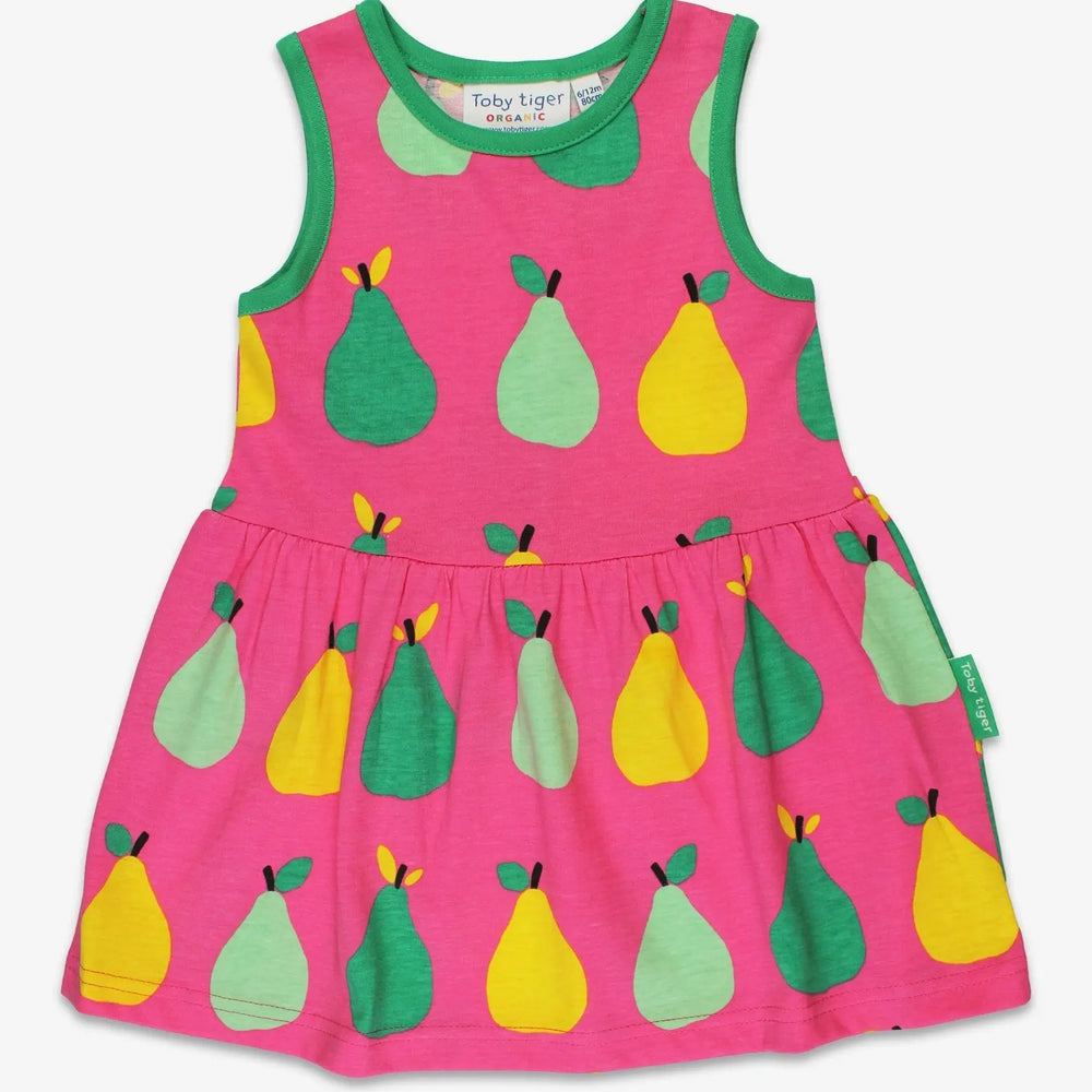 Organic Pear Print Summer Dress Toby Tiger
