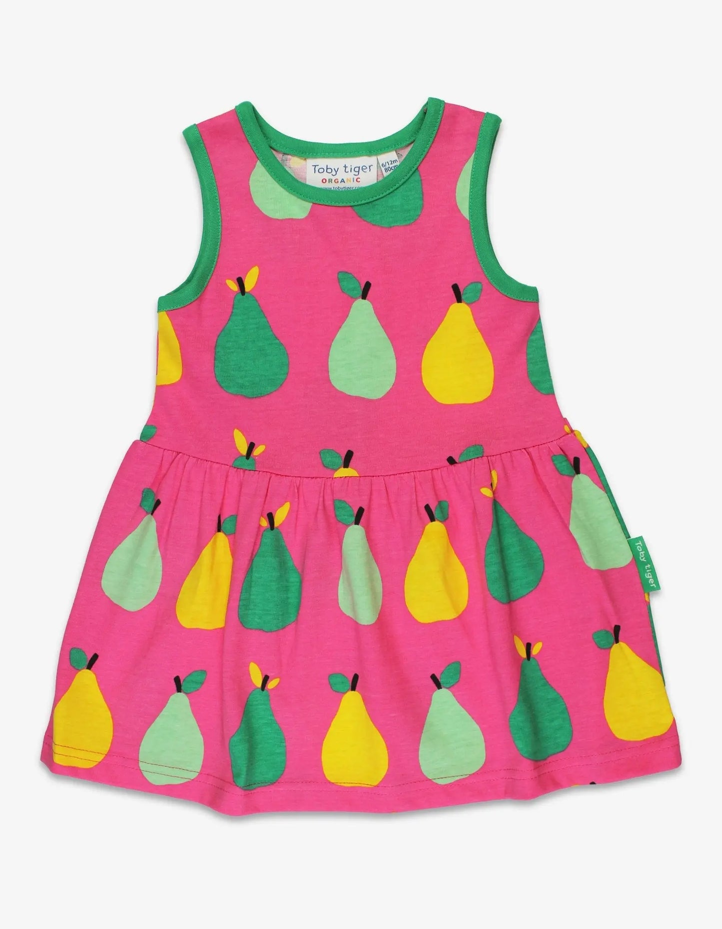 Organic Pear Print Summer Dress Toby Tiger