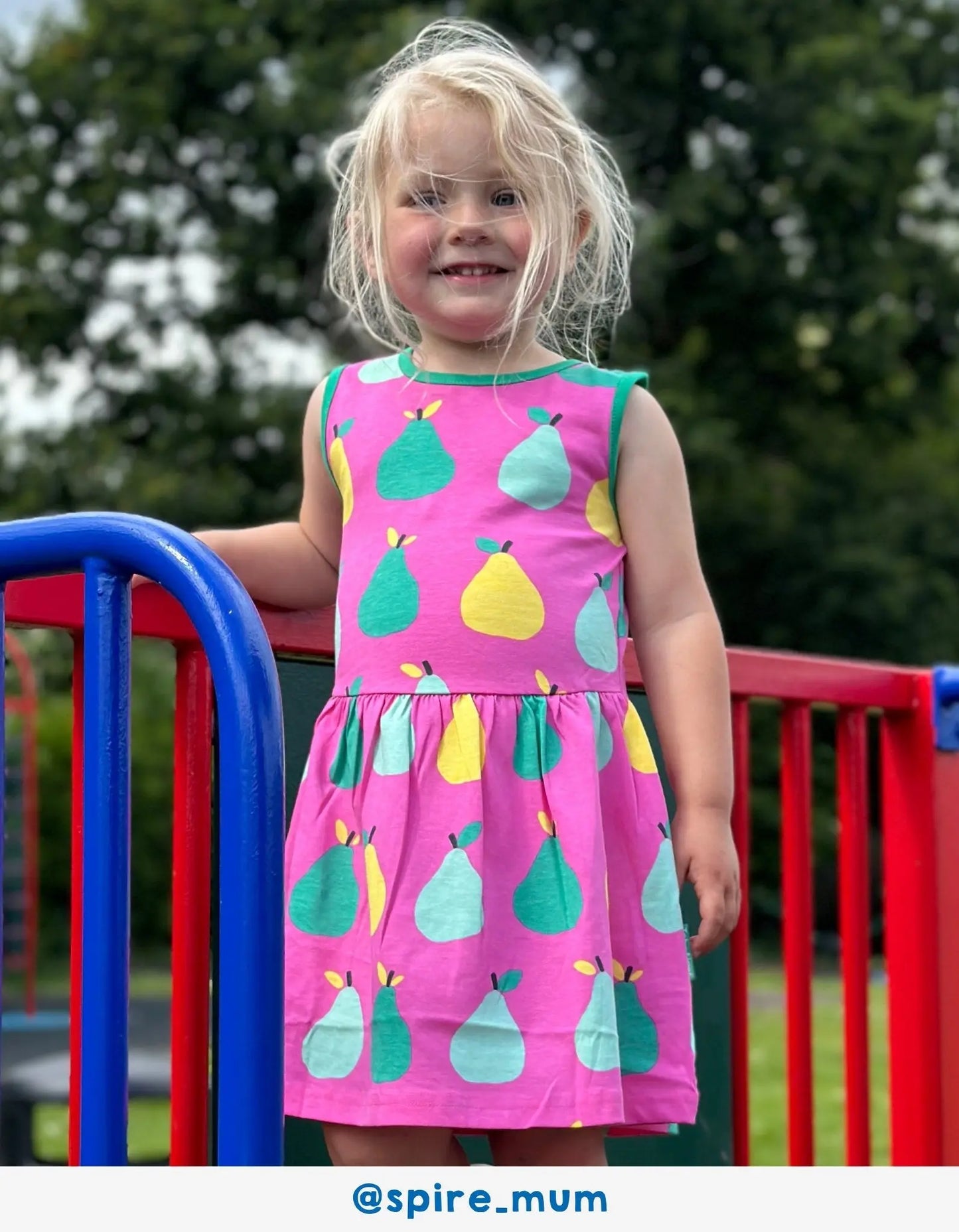 Organic Pear Print Summer Dress Toby Tiger