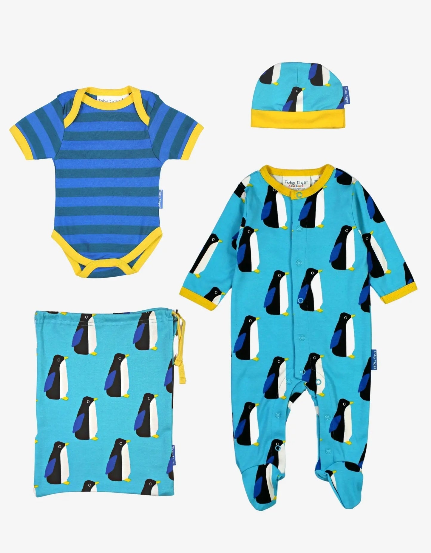 Organic Penguin Print Baby Gift Set Toby Tiger