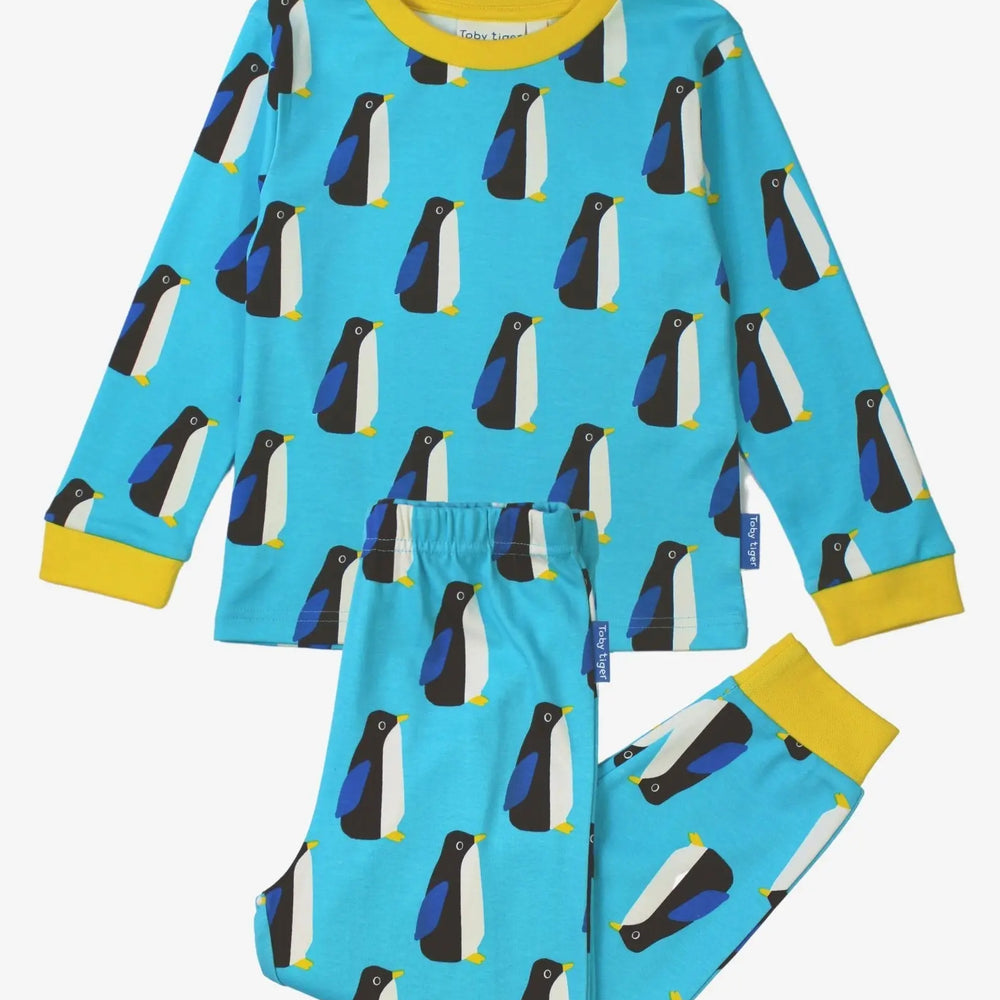 Organic Penguin Print Pyjamas Toby Tiger