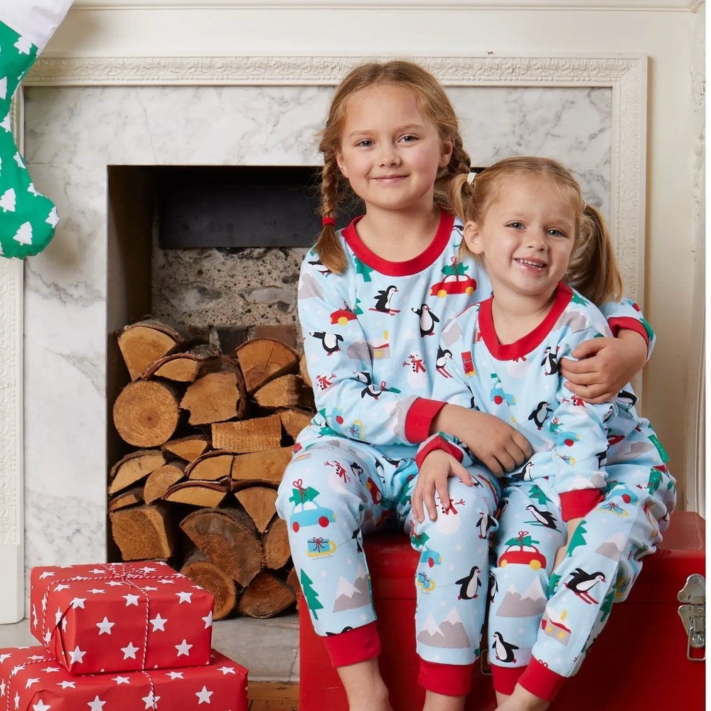 Organic Penguins Christmas Kids Pyjamas Toby Tiger