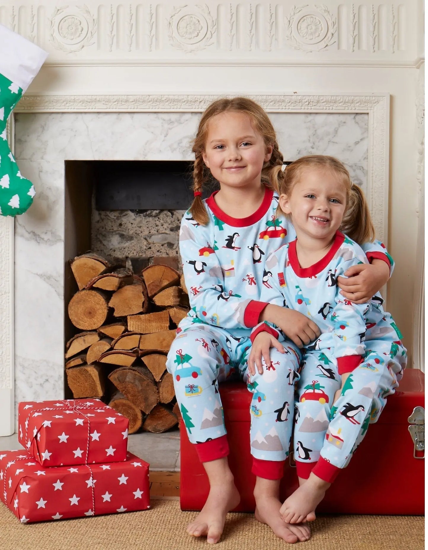 Organic Penguins Christmas Kids Pyjamas Toby Tiger
