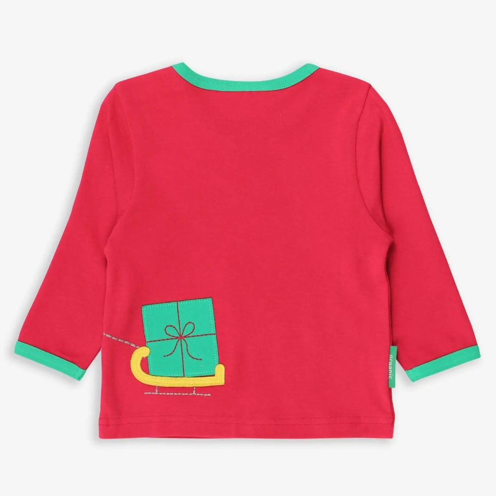 Organic Penguins' Christmas Applique Long-Sleeved T-Shirt Toby Tiger