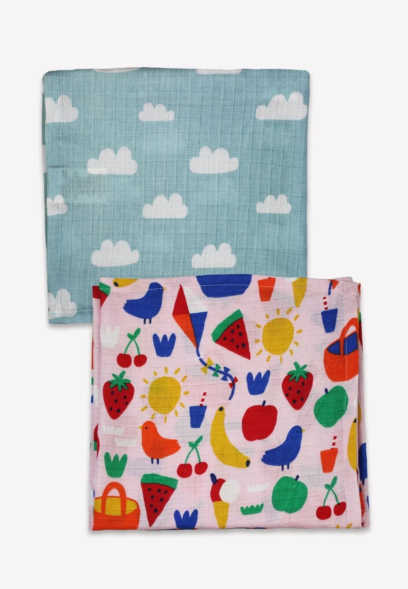 Organic Picnic Print 2 Pack Muslins Toby Tiger
