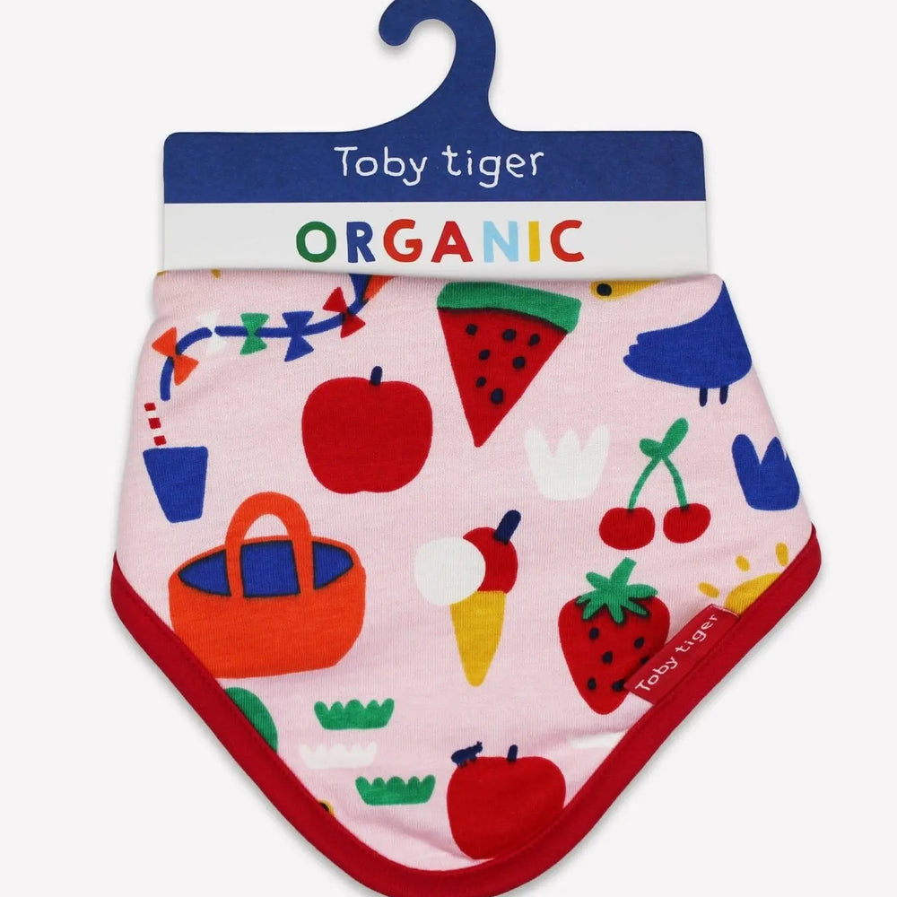 Organic Picnic Print Dribble Bib Toby Tiger