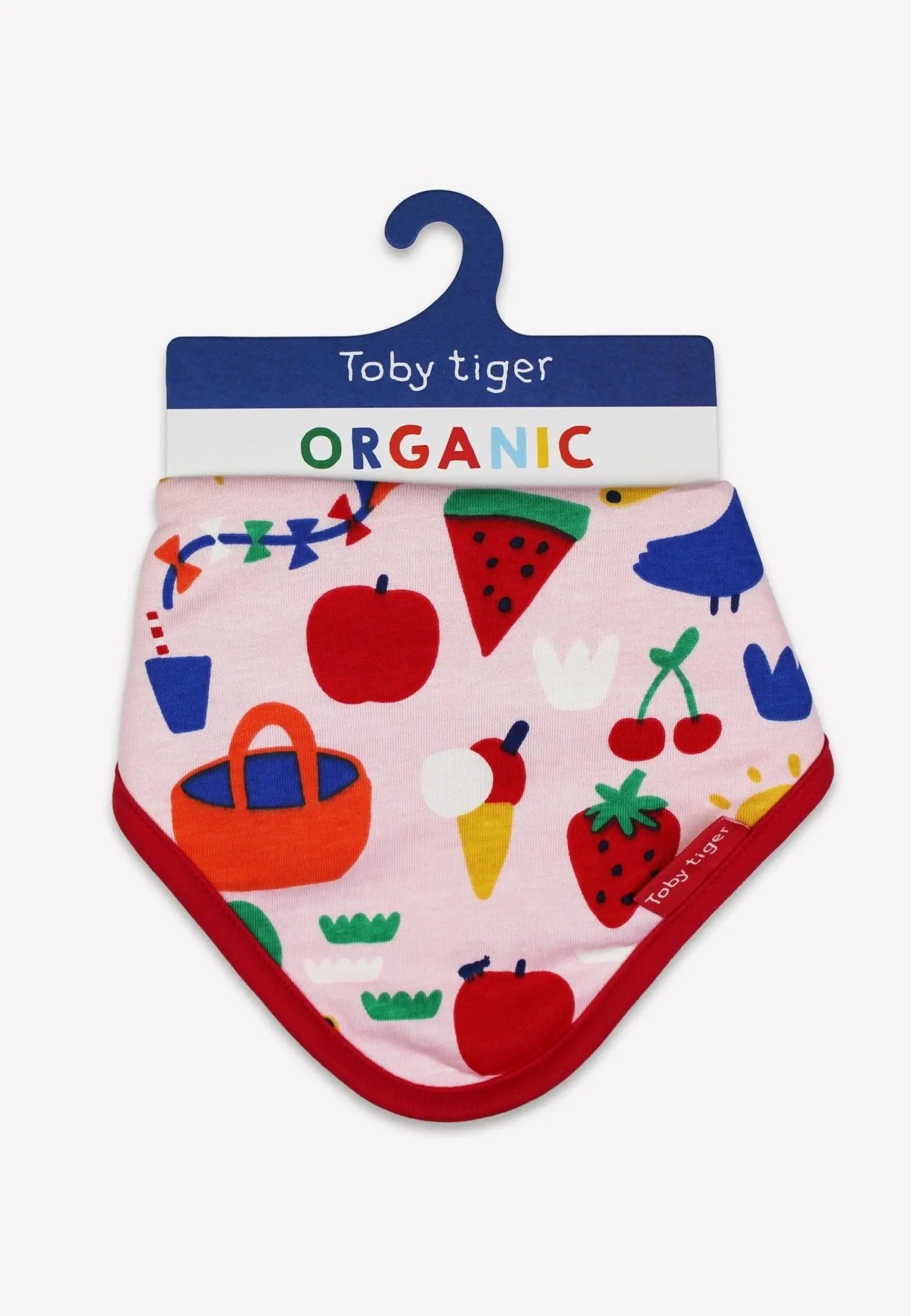Organic Picnic Print Dribble Bib Toby Tiger