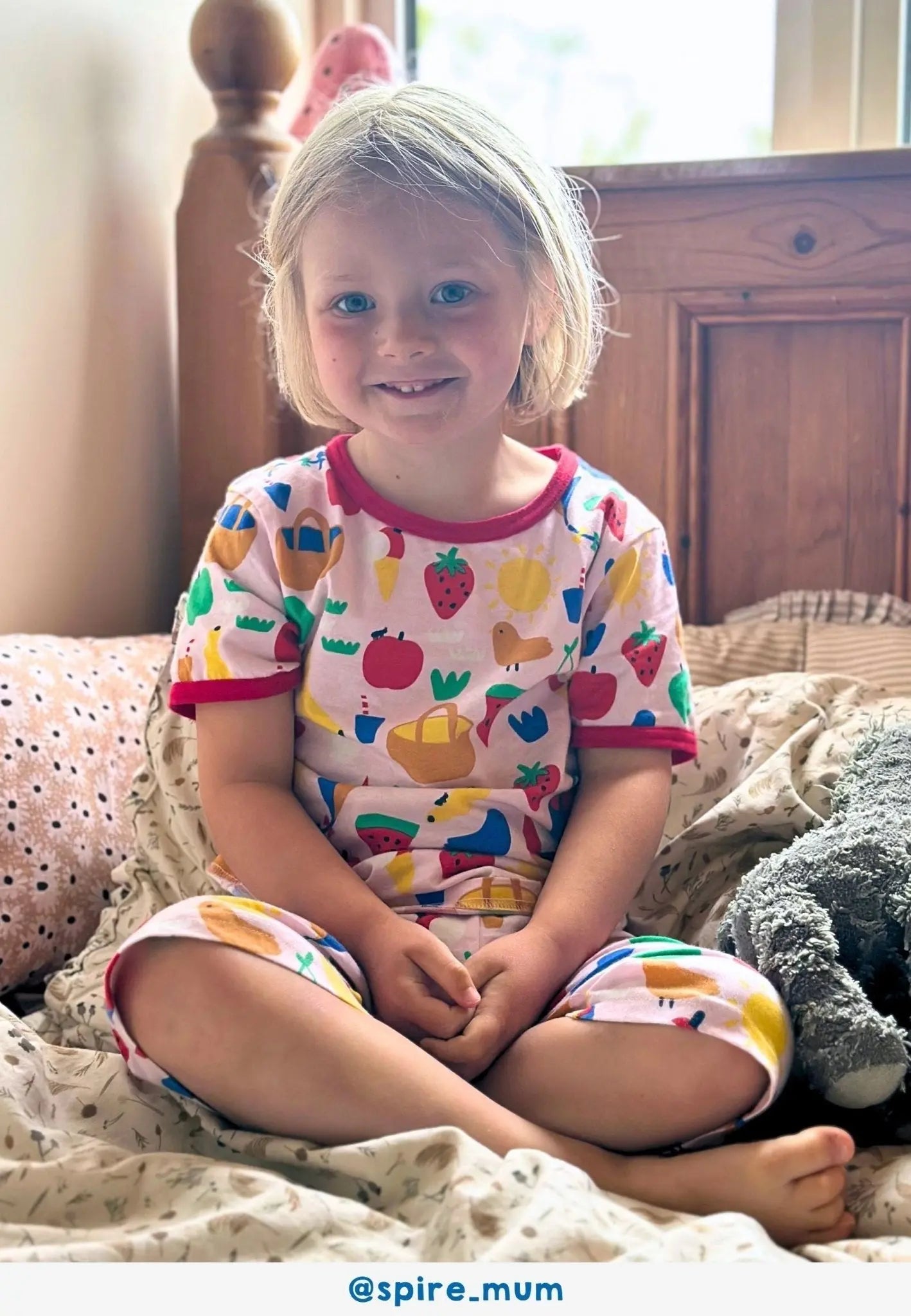 Organic Picnic Print Short Pyjamas Toby Tiger