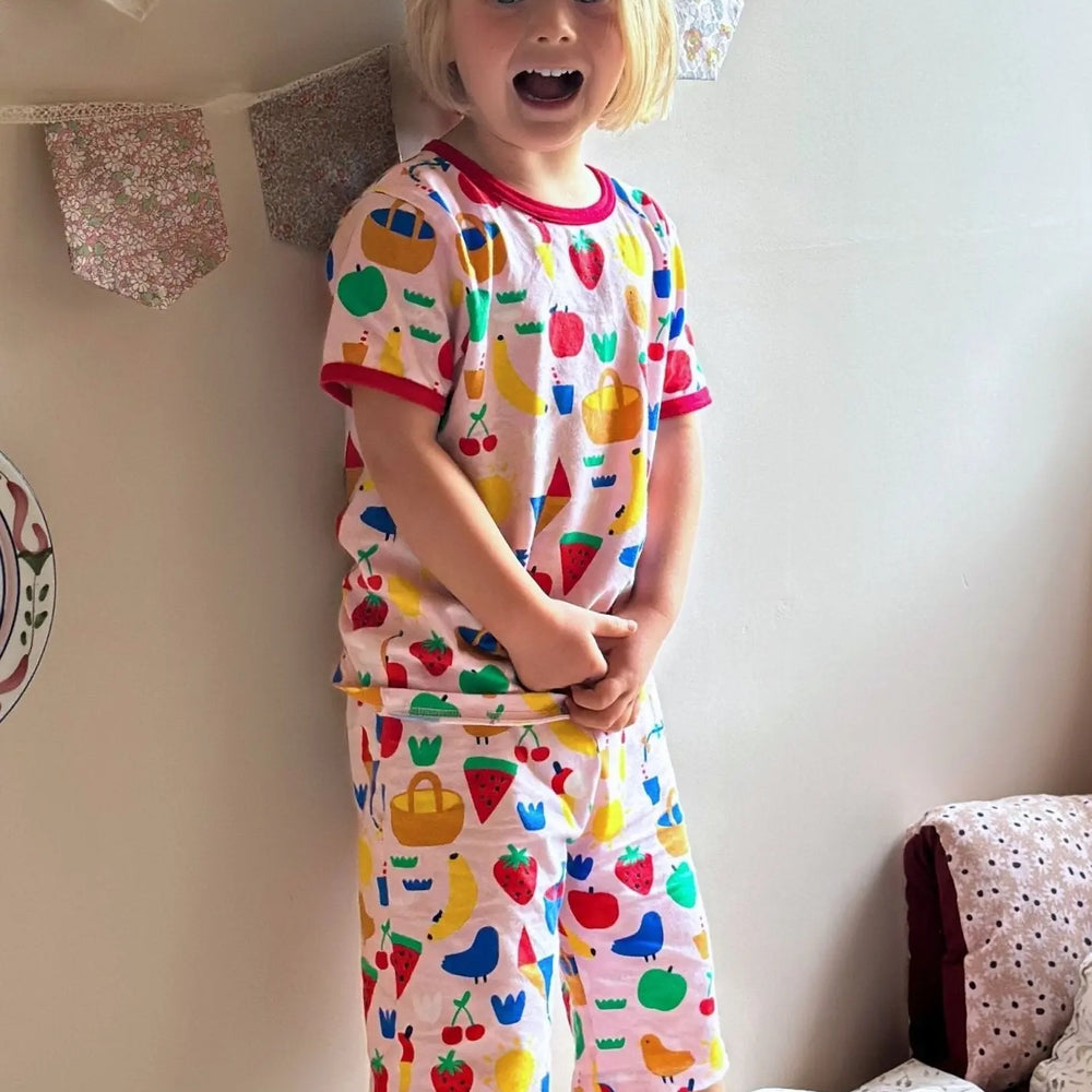 Organic Picnic Print Short Pyjamas Toby Tiger