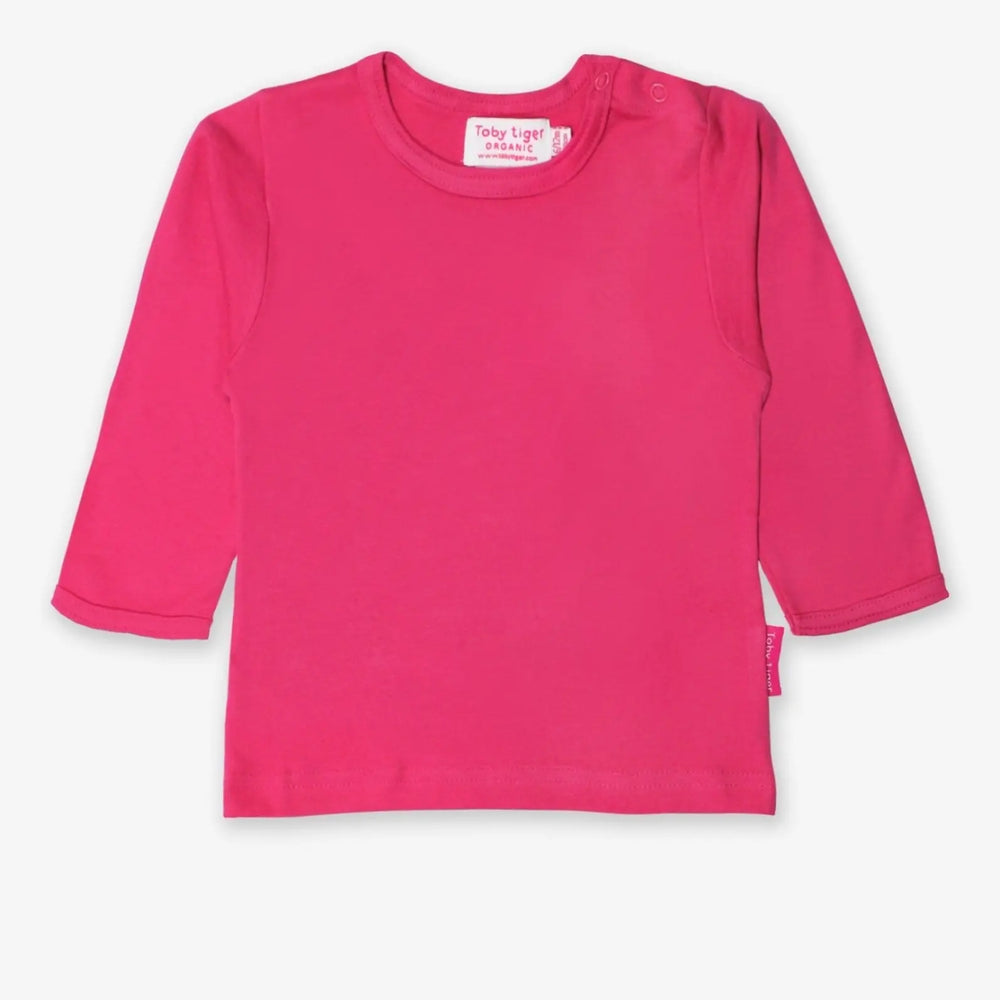 Organic Pink Basic Long-Sleeved T-Shirt Toby Tiger